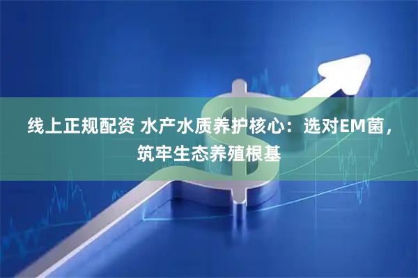 线上正规配资 水产水质养护核心：选对EM菌，筑牢生态养殖根基